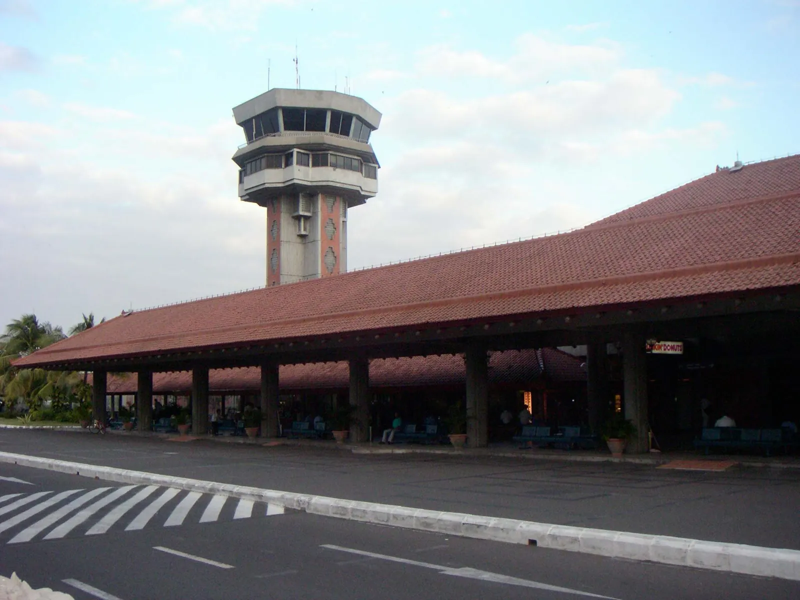 The terminal building and control tower of Ngurah Rai International Airport in Denpasar, Bali