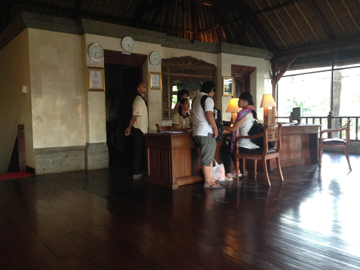 An open sided cafe counter with customers
